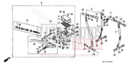 FRONT BRAKE MASTER CYLINDER (1) VFR750FG de 1986